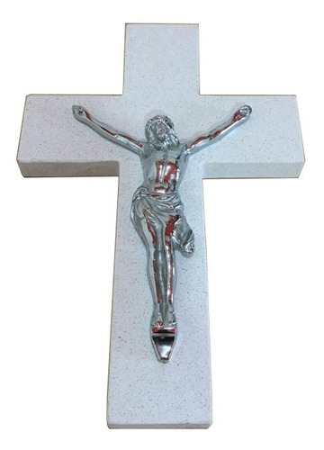 Imagen 1 de 4 de Cruz De Marmol Con Cristo Para Cementerio, 25x18cm.