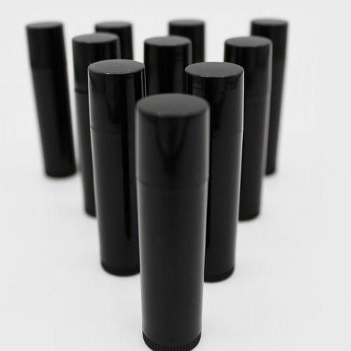 10 Tubos Vacíos Para Labial Color Negro Mecanismo Rueda 5ml