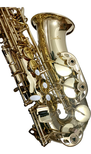 Sax Alto Silvertone Slsx009bg Con Abrazadera Bg Laqueado
