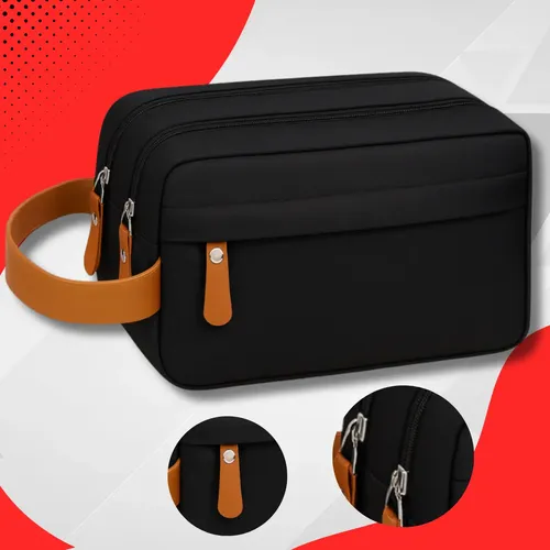 Necessaire Organizador Masculino Feminino Viagem Trabalho Impermeável Unissex Estojo Preto Anne