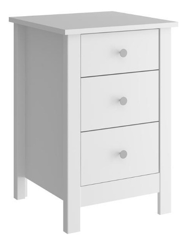 Mesa De Cabeceira Ditália 3 Gavetas Dm-113 Branco