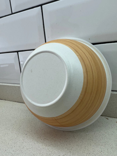 Bowl Ensalada Madera Bambu Bamboo Melamina 27.5x9.5 Cm
