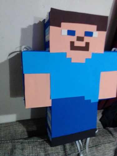 Piñata Infantil Minecraft Steve, O Cualquier Personaje