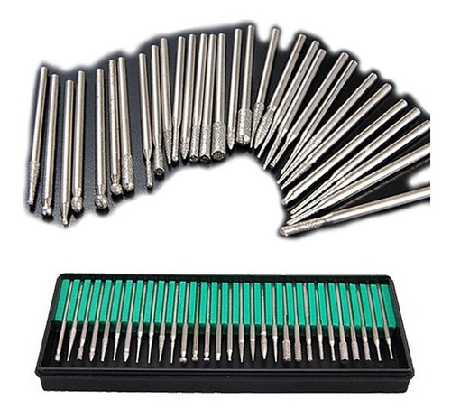 Imagem 1 de 6 de Kit 30 Brocas P/ Motor Eletrico Lixadeiras Unhas Nail Bits