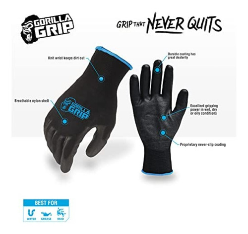 Guantes Gorilla Grip Mecánica Anti-resbalantes