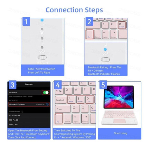 Capa Para Teclado 10ª Gen Com Mouse + Teclado Para Tablet