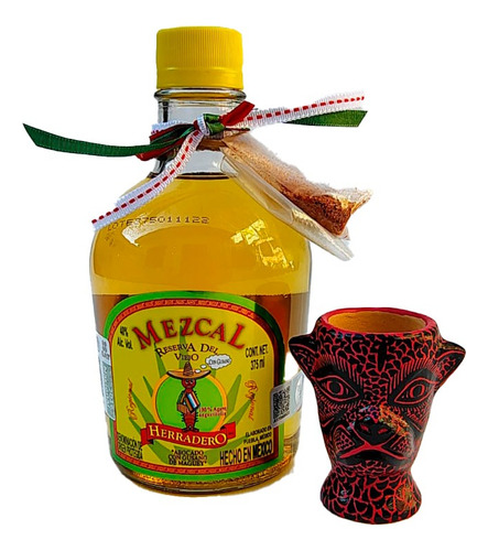 Ron Mezcal Y Vaso Artesanal / Gift Box / Origen Mexico