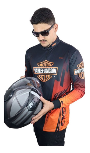 Imagem 3 de 7 de Camiseta Brk Motociclismo Harley Davidson Com Fpu 50+