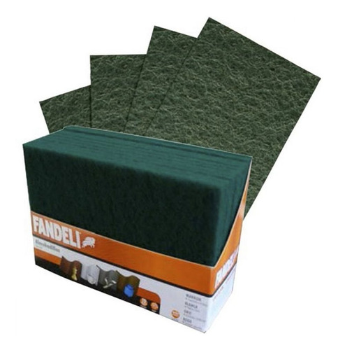 Almohadilla De Fibra Verde Grano Medio 152x229x6mm 12pzs