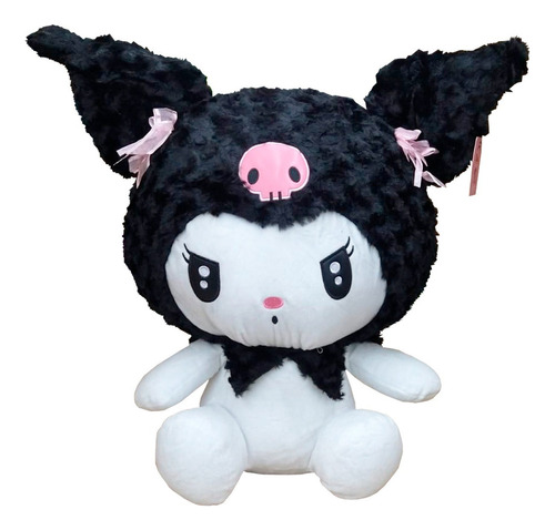 Lindo Peluche Kuromi Kawaii Moñitos Rosa 40 Cm