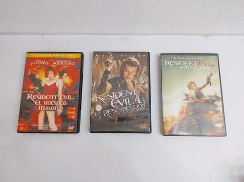 Pack De 3 Películas Resident Evil En Dvd (Usado)