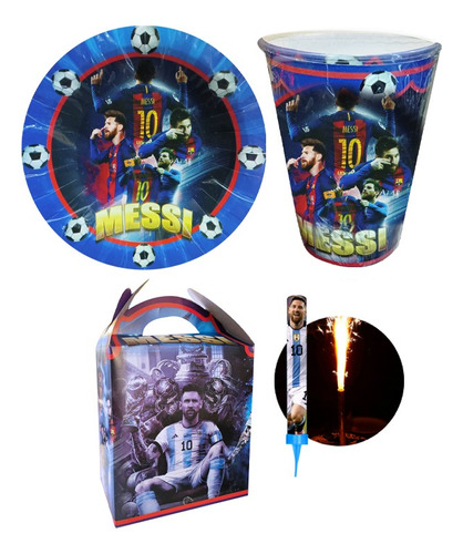 Messi Fútbol Argentina Campeón Kit Fiesta Party Set