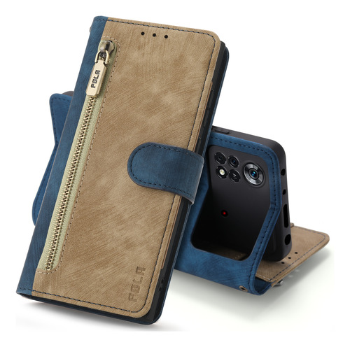 Funda Tipo Cartera De Piel Con Cremallera Para Tarjetas Xiao