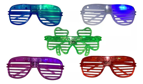 12 Lentes Luminosos Luz Led Retro Fiesta Baada Boda