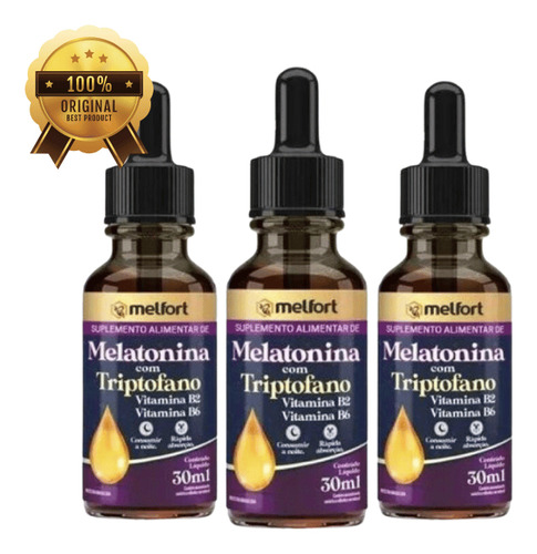 Melatonina Em Gotas Triptofano Vit B2 Vit B6 30ml | Melfort Maracujá