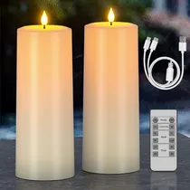 Comprar Vela S Recargabl Llama 10 X 4  Temporizador Remoto Led Solar