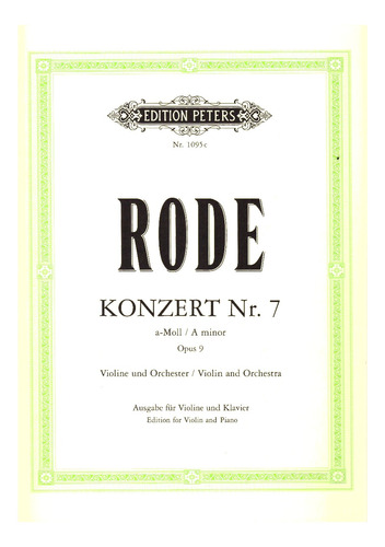 P. Rode: Concerto No.7 In A Minor Op.9 For Violin And Orches
