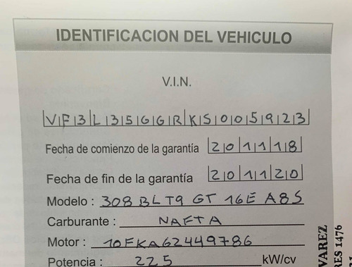Peugeot 308 1.6t Allure 5p Aut 2019