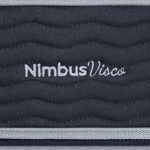 Conjunto Sommier Inducol Nimbus Visco 2x2 Pillow Extrasuave Color Azul Oscuro Y Gris