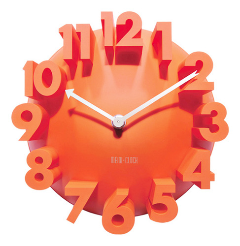 Reloj De Pared Digital Naranja, Mudo, Para Decoración Del Ho