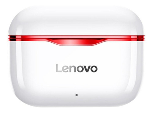 Imagen 2 de 3 de Audífonos in-ear inalámbricos Lenovo LivePods LP1 blanco y rojo