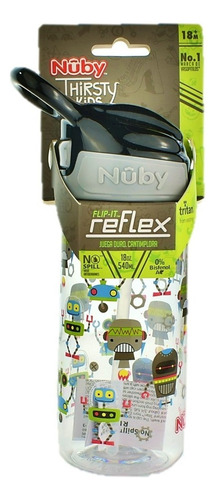 Vaso Nuby Reflex Termo Pitillo Infantil 18 Onz 540 Ml Color Negro