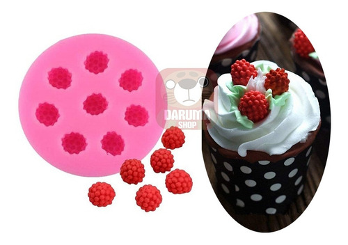 Imagen 2 de 7 de Molde Silicona Frambuesas Moras Fondant Porcelana Belgrano
