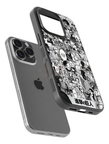 Funda Attack On Titan Eren Mikasa Levi Ackerman Armin Hange Negro Iphone 17