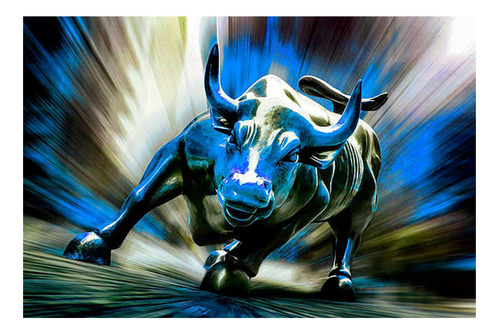Vinilo 50x75cm Toro Wall Street Finanzas Inversiones M4