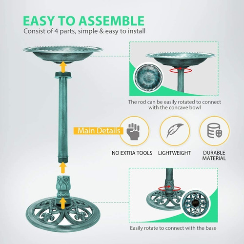 Imagen 3 de 5 de Pedestal De Jardin Tipo Bebedero De Aves Gardman Fuente