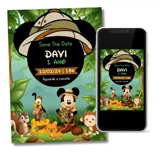 Save The Date Digital Mickey Safari