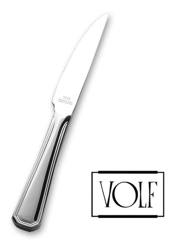 Cuchillo Asado Cubiertos Volf Carat Acero Inox X6
