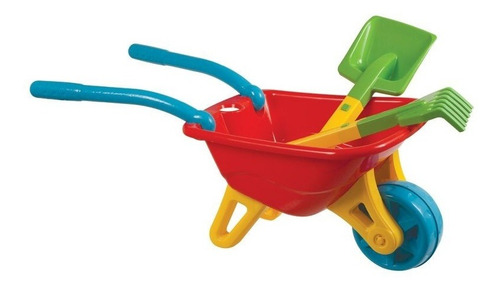 Imagem 1 de 4 de Big Carriola Carrinho De Mão Infantil Com Rastelo E Pá