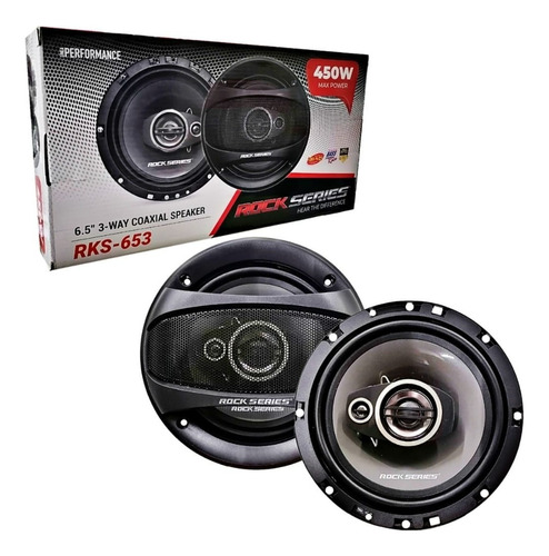 Bocinas 6.5 Pulgadas Rock Series Rks-653 450 Watts Max Color Negro