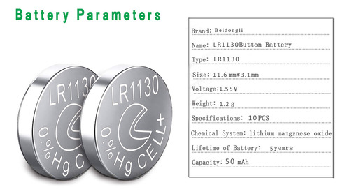 Batera Lr1130 Ag10 De 1.5 V De Larga Duracin De Pilas Alcali