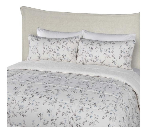Plumón Cama Rosen Freya Sherpa King Gris/azul