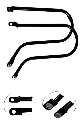 Alforge Lateral Lona C/ Couro Royal Enfield Super Meteor 650 Cor Marrom-escuro