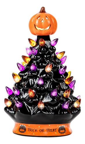 Decoración De Árbol De Halloween De Cerámica Iluminada