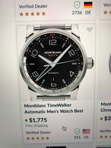 Relógio Montblanc 109135 Timewalker Automatico Original