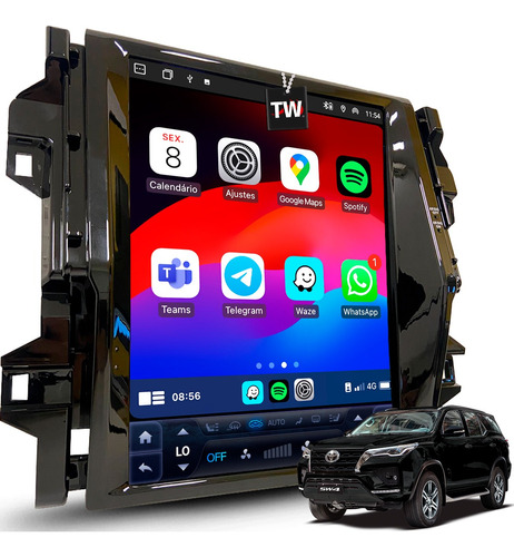 Kit Multimídia Tesla Hilux Sw4 2017 À 2019 Carplay Gps Wifi