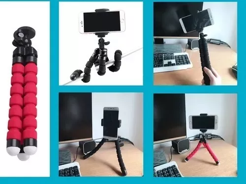 Trípode flexible para selfie soporte para celular o camara azul 