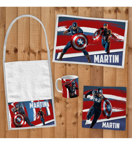 Set De Jardín Capitan America  Personalizado