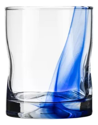 Ribbon Colors Juego 6 Vasos De Vidrio Azul Modernos Bebidas