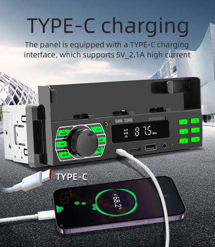 Auto Stereo Bluetooth Mp3 Radio Manos Libres Aux Fm Sd Usb