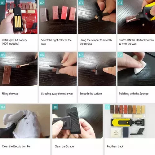 Juego De Herramientas De Cera Para Reparar Pisos De Madera