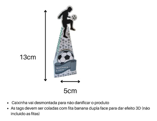Kit 40 Caixinhas Milk E Pirâmide Pegue E Monte Festa Futebol