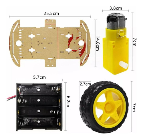 Chasis Robot 4x4 Para Arduino/raspberry Pi - 4 Ruedas