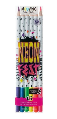 Lapices Mooving X6 Colores Neon