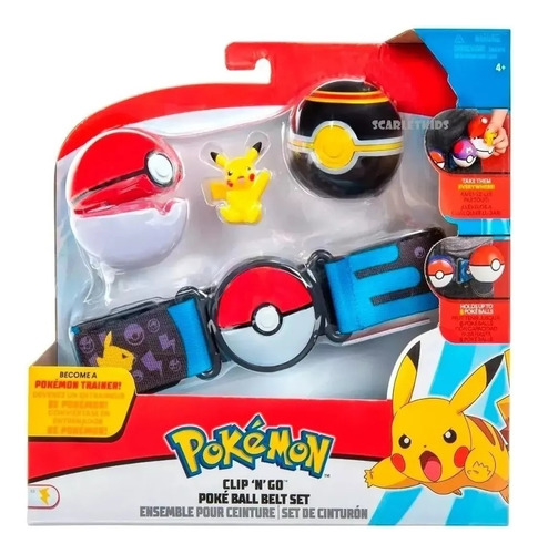 Pokémon Cinturón De Entrenador Pikachu Con 2 Pokebolas