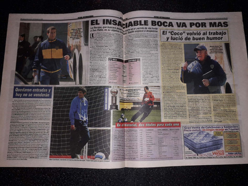 Diario Crónica Deportes 07/09 2006 Boca Basile Palermo (Usado)